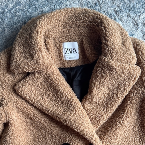 Zara Camel Textured Peacoat - Picture 2 of 5